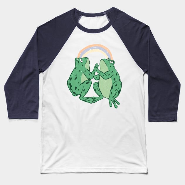 frog rainbow Baseball T-Shirt by annyamarttinen